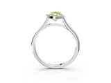 White gold Bezel Set Fancy Yellow Marquise  Cut Solitaire Ring with Tapered Band 4