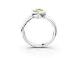 White gold Bezel Set Fancy Yellow Marquise  Solitaire Ring with Wide Band 3
