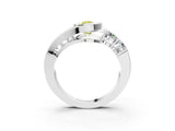 White gold Bezel Set Fancy Yellow Pear Cut Diamond Split Shank Ring_39
