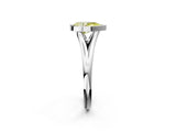 White gold Bezel Set Fancy Yellow Pear  Cut Solitaire Ring with Tapered Band 2