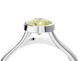 White gold Bezel Set Fancy Yellow Pear  Cut Solitaire Ring with Tapered Band 4