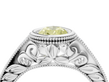 White gold Bezel Set Fancy Yellow Pear  Diamond Milgrain Pave Engagement Ring_37