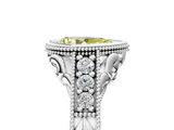 White gold Bezel Set Fancy Yellow Pear  Diamond Milgrain Pave Engagement Ring_39