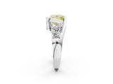 White gold Bezel Set Fancy Yellow Princess Cut Diamond Split Shank Ring_39