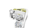 White gold Bezel Set Fancy Yellow Radiant Cut Diamond Split Shank Ring_66