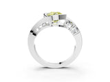 White gold Bezel Set Fancy Yellow Round Cut Diamond Split Shank Ring_33