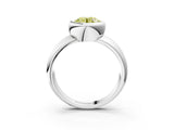White gold Bezel Set Fancy Yellow Round  Solitaire Ring with Wide Band 3