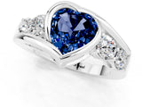 White gold Bezel Set Heart Cut Diamond Split Shank Ring_1