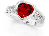 White gold Bezel Set Heart Cut Diamond Split Shank Ring_1