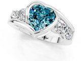 White gold Bezel Set Heart Cut Diamond Split Shank Ring_1