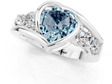 White gold Bezel Set Heart Cut Diamond Split Shank Ring_1