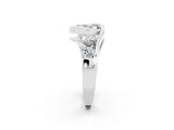 White gold Bezel Set Heart Cut Diamond Split Shank Ring_2