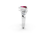 White gold Bezel Set Heart Cut Diamond Split Shank Ring_2