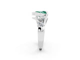 White gold Bezel Set Heart Cut Diamond Split Shank Ring_2