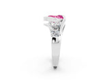 White gold Bezel Set Heart Cut Diamond Split Shank Ring_2