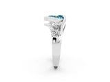 White gold Bezel Set Heart Cut Diamond Split Shank Ring_2
