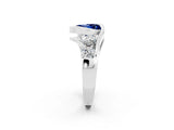 White gold Bezel Set Heart Cut Diamond Split Shank Ring_2