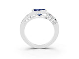White gold Bezel Set Heart Cut Diamond Split Shank Ring_3