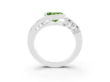White gold Bezel Set Heart Cut Diamond Split Shank Ring_3