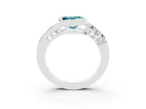 White gold Bezel Set Heart Cut Diamond Split Shank Ring_3