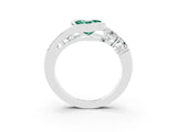 White gold Bezel Set Heart Cut Diamond Split Shank Ring_3