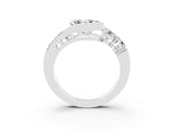 White gold Bezel Set Heart Cut Diamond Split Shank Ring_3