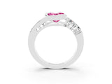 White gold Bezel Set Heart Cut Diamond Split Shank Ring_3