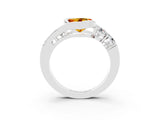 White gold Bezel Set Heart Cut Diamond Split Shank Ring_3