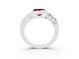 White gold Bezel Set Heart Cut Diamond Split Shank Ring_3