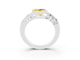 White gold Bezel Set Heart Cut Diamond Split Shank Ring_3