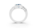 White gold Bezel Set Heart Cut Diamond Split Shank Ring_3