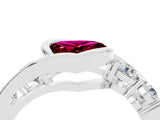 White gold Bezel Set Heart Cut Diamond Split Shank Ring_4