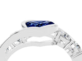 White gold Bezel Set Heart Cut Diamond Split Shank Ring_4