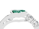 White gold Bezel Set Heart Cut Diamond Split Shank Ring_4