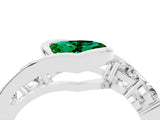 White gold Bezel Set Heart Cut Diamond Split Shank Ring_4