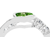 White gold Bezel Set Heart Cut Diamond Split Shank Ring_4
