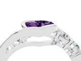 White gold Bezel Set Heart Cut Diamond Split Shank Ring_4