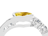 White gold Bezel Set Heart Cut Diamond Split Shank Ring_4
