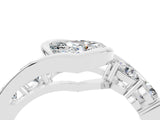 White gold Bezel Set Heart Cut Diamond Split Shank Ring_4