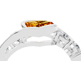 White gold Bezel Set Heart Cut Diamond Split Shank Ring_4