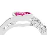 White gold Bezel Set Heart Cut Diamond Split Shank Ring_4