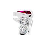 White gold Bezel Set Heart Cut Diamond Split Shank Ring_5