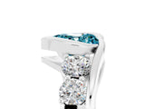 White gold Bezel Set Heart Cut Diamond Split Shank Ring_5