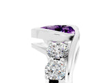 White gold Bezel Set Heart Cut Diamond Split Shank Ring_5