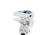 White gold Bezel Set Heart Cut Diamond Split Shank Ring_5