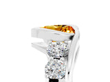 White gold Bezel Set Heart Cut Diamond Split Shank Ring_5