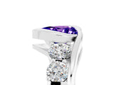 White gold Bezel Set Heart Cut Diamond Split Shank Ring_5