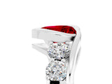 White gold Bezel Set Heart Cut Diamond Split Shank Ring_5