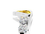White gold Bezel Set Heart Cut Diamond Split Shank Ring_5