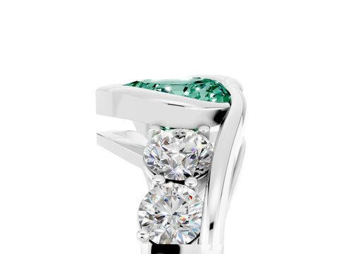White gold Bezel Set Heart Cut Diamond Split Shank Ring_5